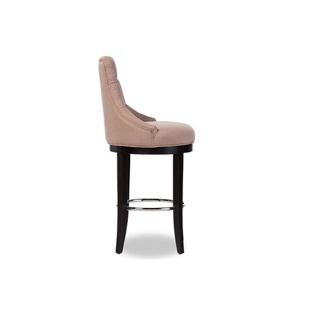 Baxton Studio Harmony Button-tufted Beige Upholstered Bar Stool with Footrest 119-6384